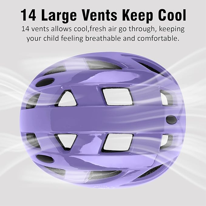 Kids Bike Helmet,2 Sizes Adjustable for Youth Child Boys & Girls Ages 3-5-8-14,Ventilation and Multi-Sport for Bicycle Skate