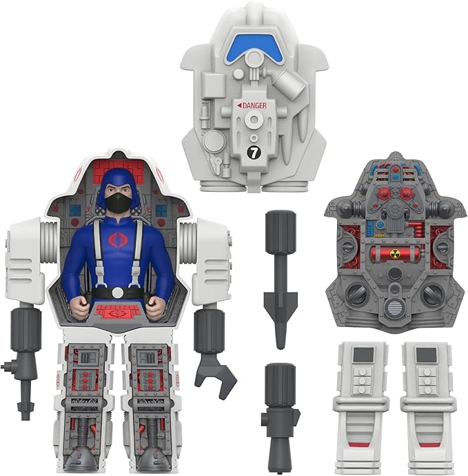Super7 Super Cyborg G.I. Joe Cobra S.N.A.K.E. Armor (Full Color - Gray) - 11" G.I. Joe Action Figure with Accessories Classic Cartoon Collectibles