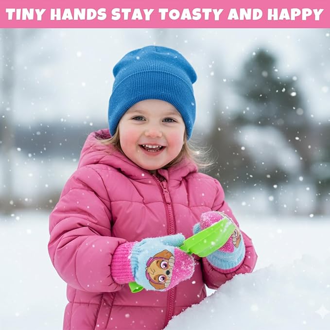Nickelodeon Girls' Paw Patrol Ski Gloves - Marshall, Chase, Rubble Ski Gloves or Mittens (2-7)
