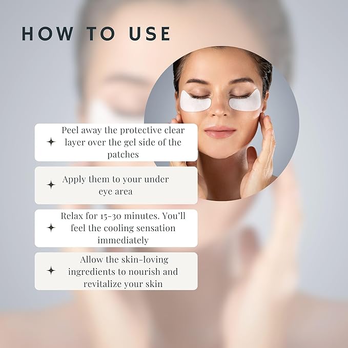 Rinna Beauty Bright Eyes Cooling Under Eye Gel Patches - Reduces Puffy Eyes and Dark Circles, For Men & Women - Vegan, Cruelty-Free, Paraben-Free, Sulfate-Free & Phthalate-Free - 8 pairs - 1 count