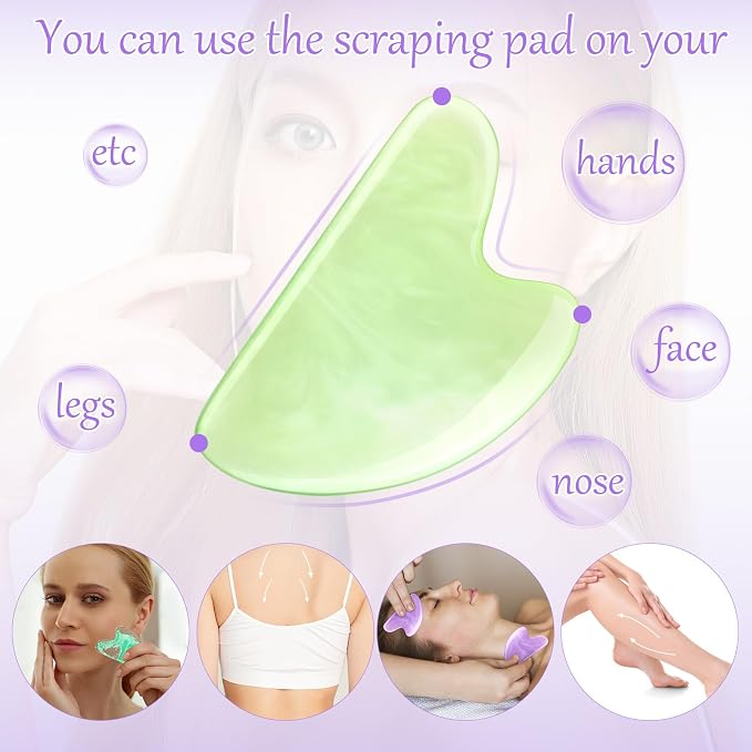 Sherr 16 Pcs Gua Sha Facial Tools Gua Sha Stone Facial Massage Tools Face Massager for Body Spa Acupuncture Relieve Muscle Tensions Puffiness (Fresh Style)