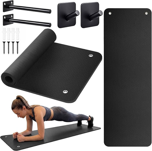 Briwooody Hanging Yoga Mat, Exercise Mat Non Slip Thick for Women and Men, Tear-resistant Fitness Pad with Reinforced Holes for Home Gym, Yoga, Pilates,stretching