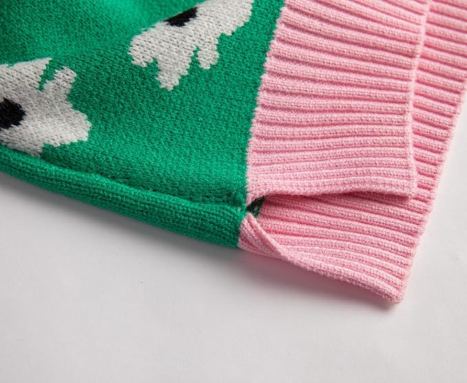 Women's Sweater Vest,Y2K Sleeveless Pattern Preppy Style Knitted Crop Tank Top for Girl