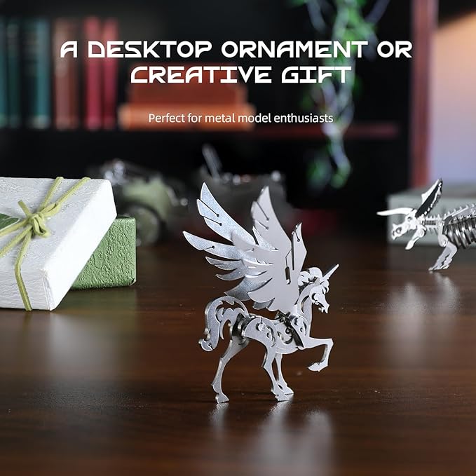 Mythical Unicorn 3D Metal Puzzle Model for Adults, DIY Animal Sculpture 3D Model Kit Immersive Creative Building Model Art Desk Decor