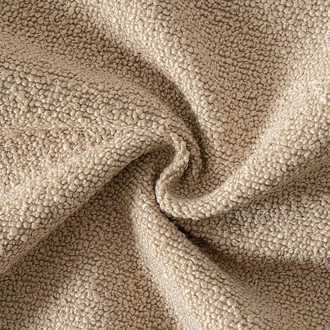 MIULEE 24x24 Decorative Euro Sham Boucle Couch Pillow Covers Camel | Set of 2 Textured Neutral Throw Pillow Covers, Accent Solid Pillowcases, Sofa Living Room Home Decor