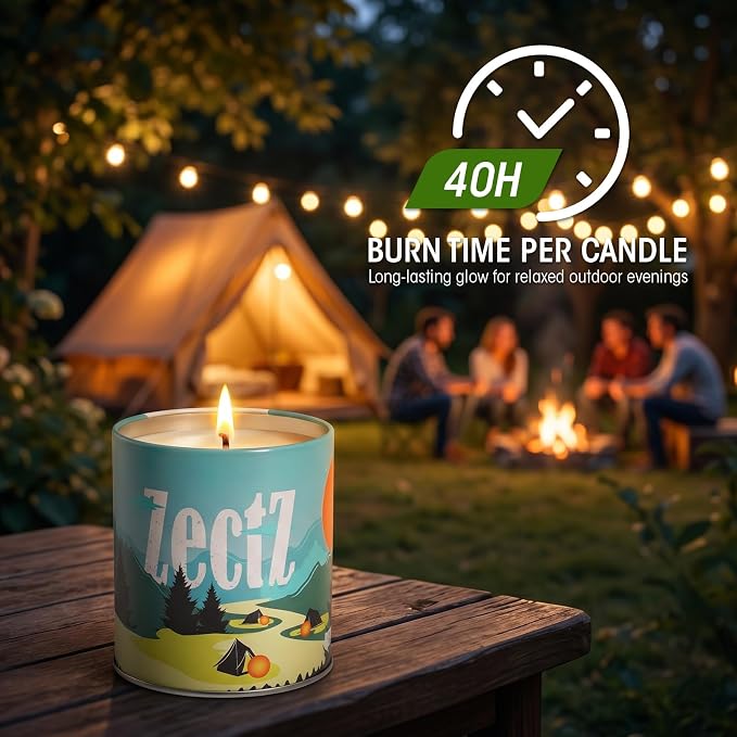 Citronella Candle for Outdoor Indoor, with Lemongrass, Rosemary, and Peppermint Oil, 9 oz