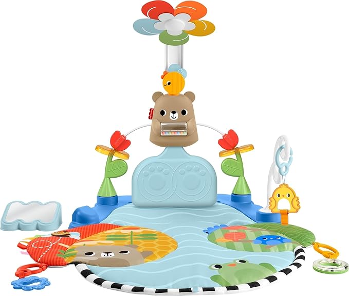 Fisher-Price Baby Play Mat 3-in-1 Kick & Sway Gym Sensory Activity Toys for Newborn Developmental Play Infants Ages 0+ Months