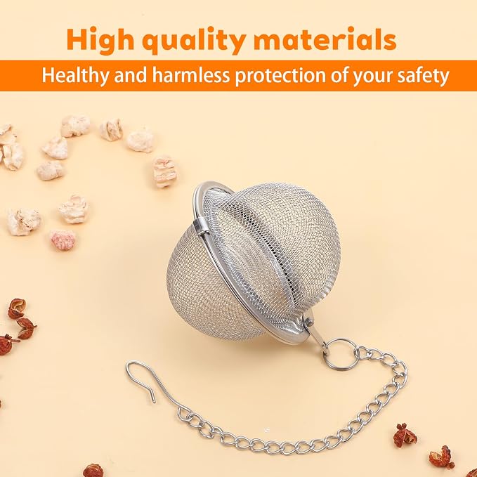 30Pcs Stainless Steel Mesh Tea Ball, 2 inches Tea Strainers, Loose Leaf Teas Infuser, Strainer Filters for Leaf Teas, Flavoring Herbal Spices, Seasonings