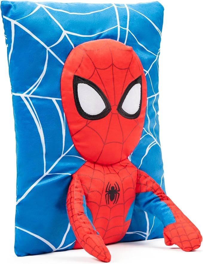 Marvel Spiderman 3D Snuggle Pillow - Super Soft Red Plush Pillow - Measures 15 Inches