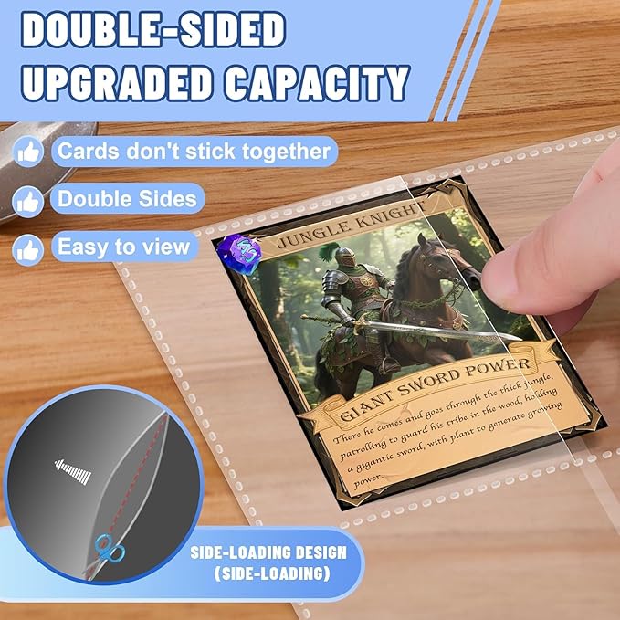 7200 Pockets Trading Card Binder Sleeves, Baseball Card Sleeves Fit for Standard Size Sport Cards, Baseball Card Holder for 3 Ring Binder