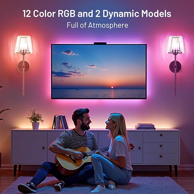 Crystal Battery Operated Wall Sconces Set of 2, Brown and Gold Rechargeable Wireless Wall Lights with Crystal Lampshade, 12 RGB and 3CCT Dimmable Wall Lamps with Remote for Bedroom Living Room Hallway