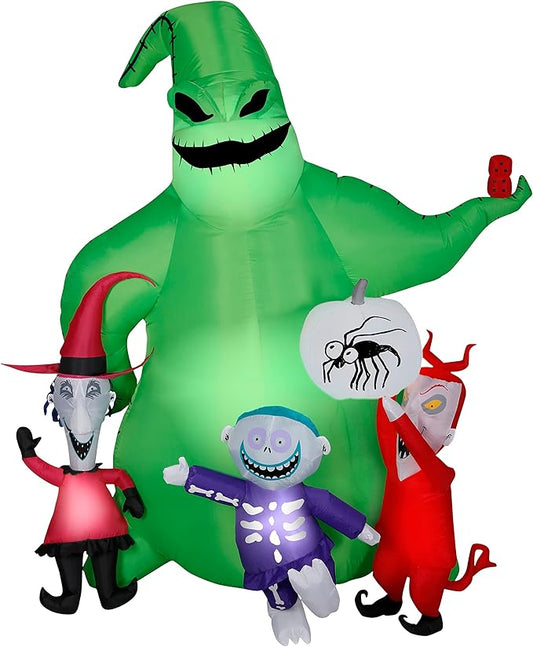 Gemmy Airblown Oogie w/Creatures Scene Disney, 7 ft Tall, Multi