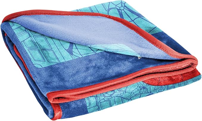 Jay Franco Kids Plush Throw Blanket – Soft & Cozy Fleece Throw for Bedroom & Couch Décor, Official Licensed Product, Blue - Spidey & Friends, 46x60 - Throw Blanket