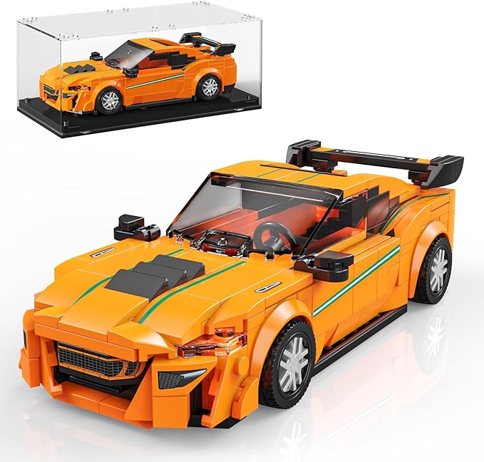 Super Sports Car Building Block Set with Display Case, Speed Racing Car Building Toys for Kids and Adults, Collectible Model Cars Kits Gift for Technic Cars Lovers Boys 6+ (311PCS)