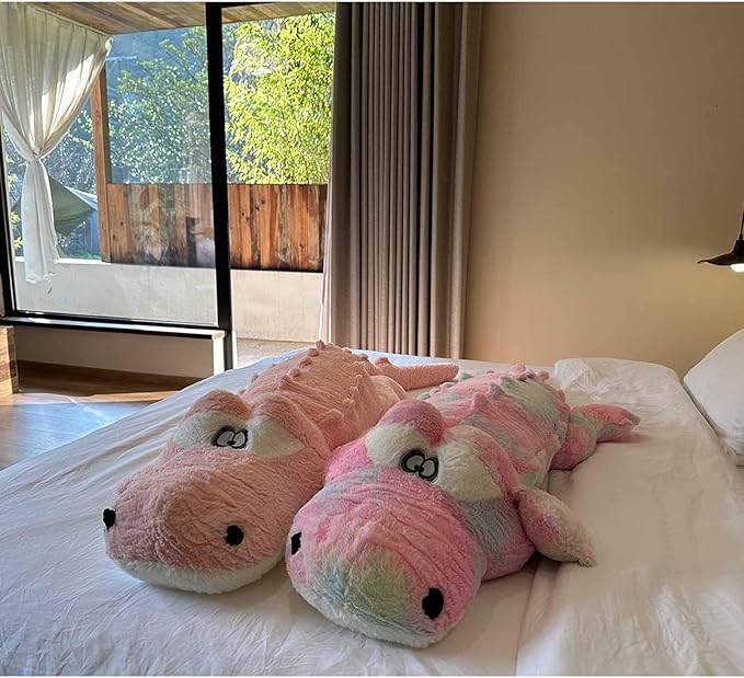 Hofun4U Alligator Plush Pillow, 38 inch Alligator Stuffed Animal, Home Decoration Christmas Valentine’s Birthday Gift for Boys Girls Adults Kids (Pink)