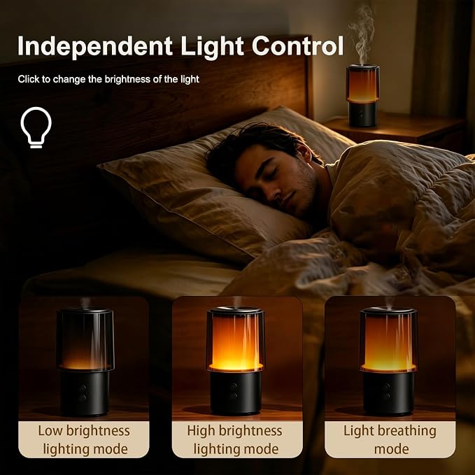 Essential Oil Diffuser 130ML, Aromatherapy Diffuser with LED Mood Lighting 2 Mist Mode, Ultrasonic Mist Humidifier for Car Home Office Bedroom ﻿ (Black)