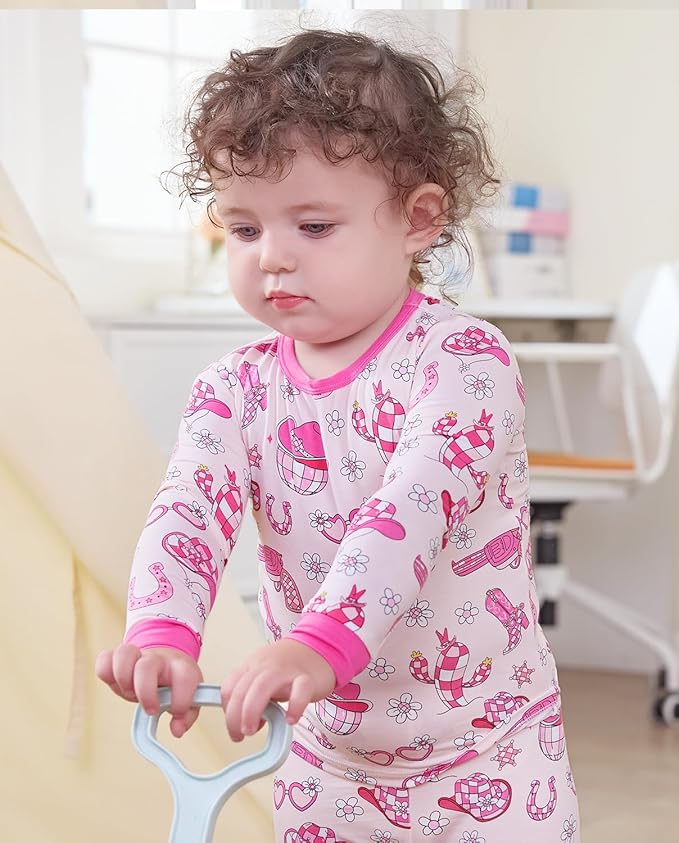 Bamboo Viscose Toddler Girls Kids Pajamas Unicorn Mermaid Pjs Long Sleeve Snug fit 12M-8Y 2pcs Soft Jammies