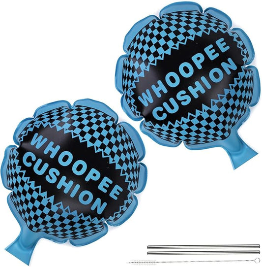 POPLAY 2PCS Whoopee Cushions, 10 Inch Fun Toys Blue Fart Pillow Prank Toys for Novelty Party Favor Kids