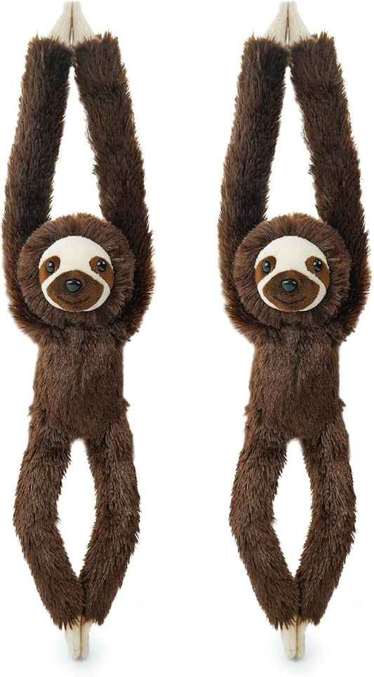 2 Pcs 50CM realistic hanging plush animal-filled Sloth Toys with Hands and Feet and Parent-Child Knot, Sloth Soft Long Plush Jungle Party Decoration Curtain Storage Toys Stuffed Animals for Kids 4-8