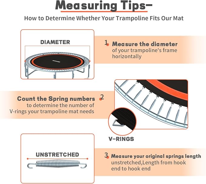 Trampoline Mat Replacement，12.56FT Diameter Mat with 72 Rings，Fits 14FT Steel Frame,Fits 5.3"-5.7" Springs， Excluding Springs and Frame