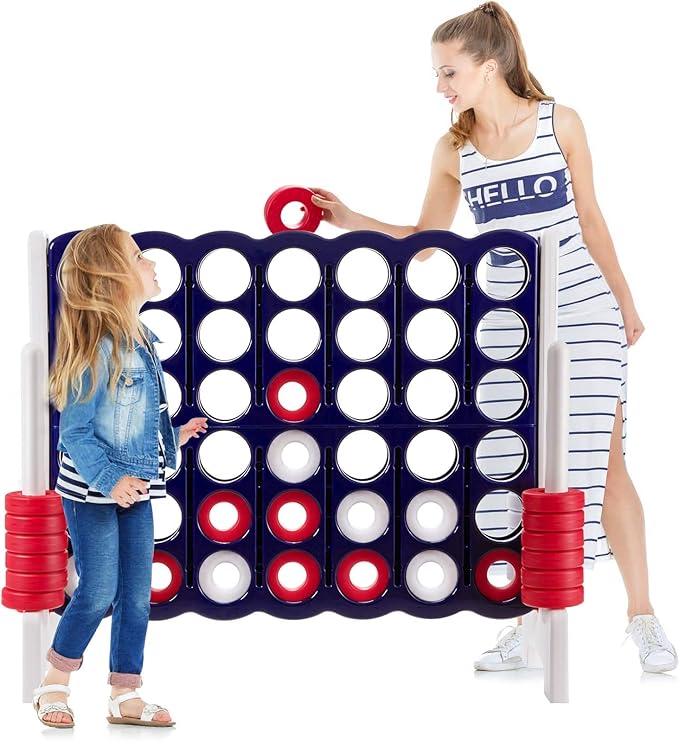 Costzon Giant 4-in-A-Row, Jumbo 4-to-Score Giant Games for Kids & Adults, Indoor Outdoor Party Family Connect Plastic Game, 4 Feet Wide by 3.5 Feet Tall with Carrying Bag