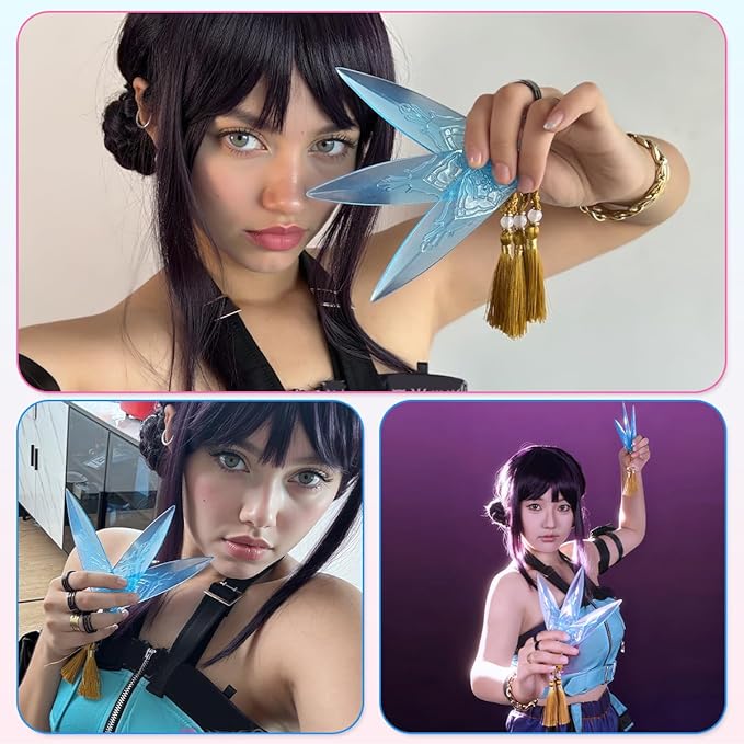 5 Inches Soft Plastic Translucent Dagger Props Safe and Cut-Proof for Cosplay and Halloween Party