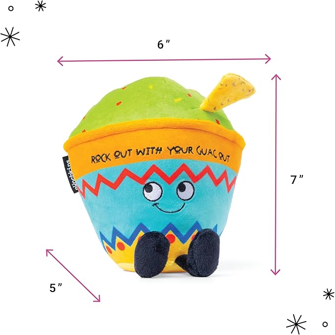 Guacamole Plushie - Rock Out with Your Guac Out Cute Guacamole Plush, Gift for Avacado Lovers, Food Plush Toy for Gifting