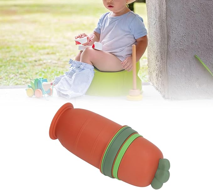 Garosa Toddler Training Cup with Handle, Portable Foldable Potty for Kids Travel Toilet Car Camping Emergency Use, Red