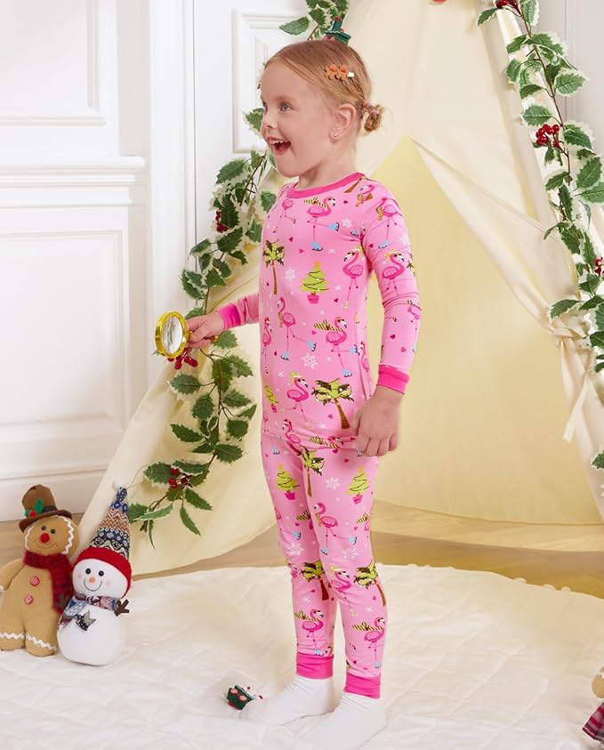 Bamboo Viscose Toddler Girls Kids Pajamas Unicorn Mermaid Pjs Long Sleeve Snug fit 12M-8Y 2pcs Soft Jammies