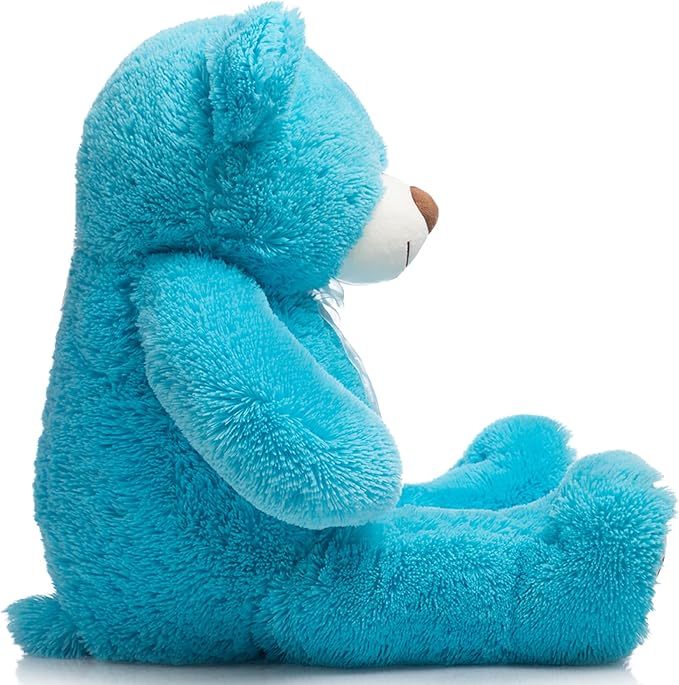 HollyHOME 3 ft Teddy Bear Stuffed Animal Big Teddy Bear Soft Plush Toy for Girlfriend Kids 36 inches Lake Blue