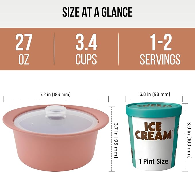 27oz Platinum Silicone Microwave Steamer Pot with Handle & Lid - Korean 100% Food-Grade Steamer Bowl, Heat-Resistant Cooker with Steam Holes, Easy Clean, Dishwasher Safe, Dry Rose