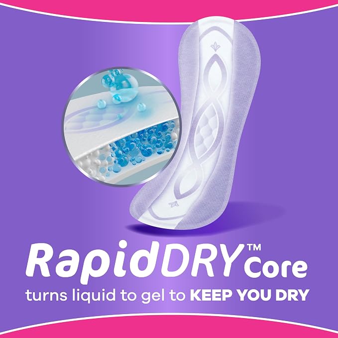 Always Discreet Incontinence Panty Liners for Bladder Leaks, Size 2, Very Light Absorbency, Long Length, 44 CT