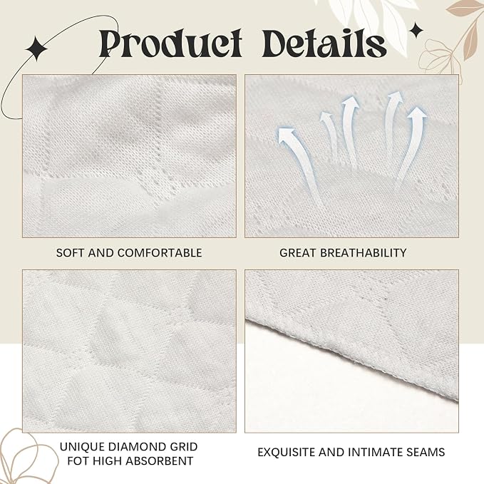 Toulite 10 Pcs Reusable Bra Liners for Sweat, 3 Layer Bra Sweat Pads, Soft Cotton Outer Layer with Polyester Fiber Core