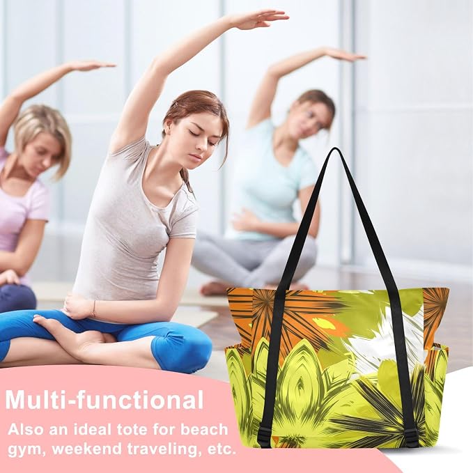 MCHIVER Yoga Bag for Women Men Large Yoga Mat Bag with Adjustable Strap Workout Bags Totes for Pilates Yoga Travel