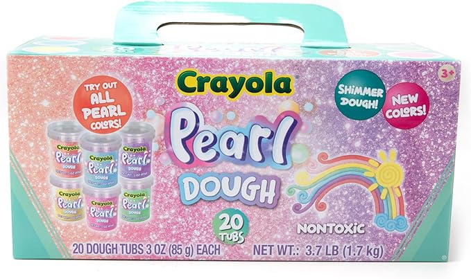Crayola 20pk Pearl Dough 20pk x 3oz – Easter Gifts, Party Favors, Fidget Toys, Sparkling Colors for Creative Play, Safe Non-Toxic Crafting, Great Classroom Fun or Non-Candy Alternative