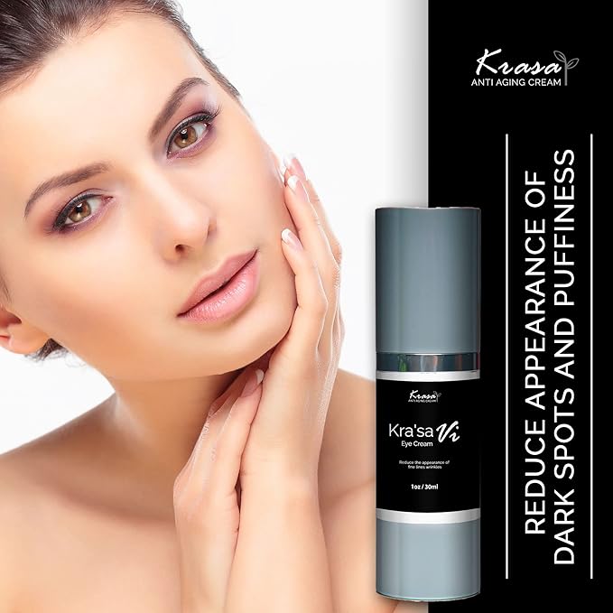 Kra'sa Vi Eye Cream - Reduce Wrinkles, Dark Circles, Under Eye Bags, Puffiness - Anti-Aging Eye Cream - Lightweight, Non-Greasy, Alcohol-Free Formula - Lasting Results