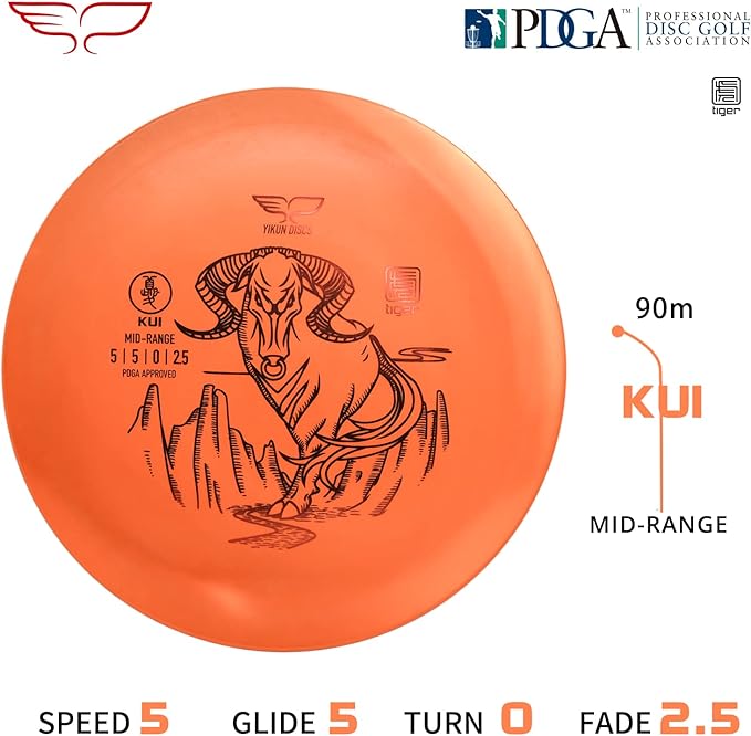 Yikun Midrange Disc Golf Disc-Overstabel Golf Mid-Range,PDGA Approved Great for Competition,Leisure and Entertainment