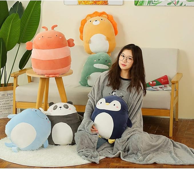 Hofun4U Penguin Stuffed Animal 16 Inch, Blanket in Cute Plush Pillow, Girls Boys Gifts for Birthday Christmas, Travel