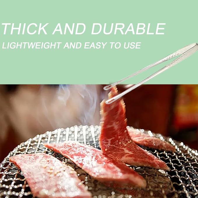 2PCS Korean Japanese Grill Frying Steak Tongs BBQ Kitchen Food Tweezers Stainless Steel Cooking Tools Portioning Tong For Salad Fish Buffet Meat Holders