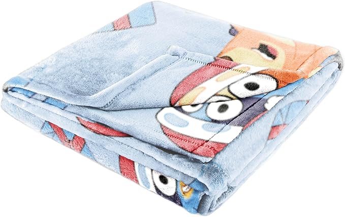 Jay Franco Kids Christmas Plush Throw Blanket – 50x70 Inches Soft & Cozy Fleece Throw for Holiday Bedroom & Couch Décor, Official Licensed Product, Blue - Bluey