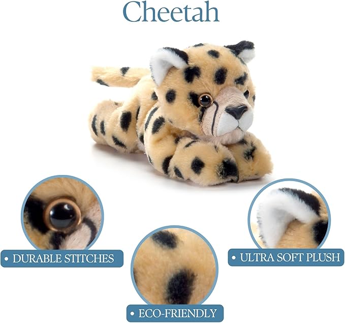 The Petting Zoo Cheetah Stuffed Animal Plushie, Gifts for Kids, Scoopz Wildlife Animals, Cheetah Plush Toy, 8 inches