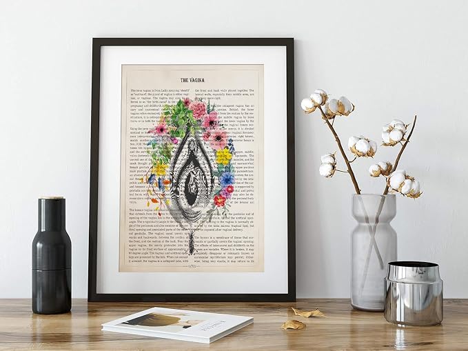 AgedPixel Vulva Anatomy Flowers Print, Obstetrician Gift, Gynecology Student Graduation, Gynecologist Office Decor, Anatomy Posters for Gynecology Clinics (40x60, Unframed)