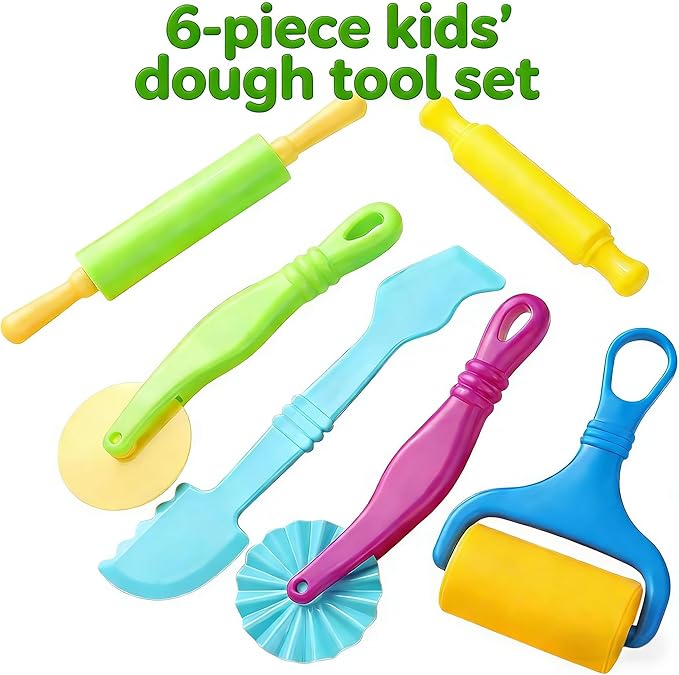 6-Piece Kids’ Dough Tool Set – Colorful, Child-Safe Modeling Clay Accessories for Small Hands