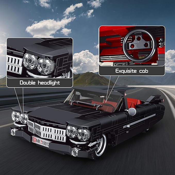 Mould King Sports Car Building Block Kits, MOC Classic Car Model Kit Supercar Racing Model Building Sets, Authentically Detailed Build and Display Model for Home or Office Décor (1245+ Pieces)