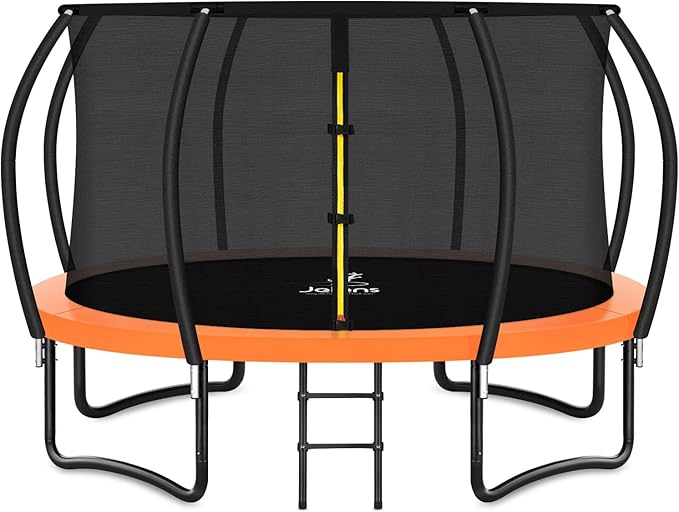 JELENS Trampoline 8FT 10FT 12FT 14FT 15FT 16FT, Recreational Trampolines with Enclosure Net, Outdoor Anti-Rust Trampolines for Kids and Adults, ASTM Approved