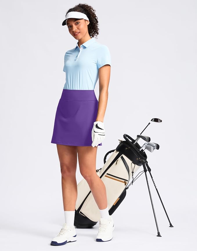16" Skorts with 2 Pockets | Side Slits, High Waisted, A Line, Casual, Pickleball, Athletic, Golf, Tennis Skirt, for Women