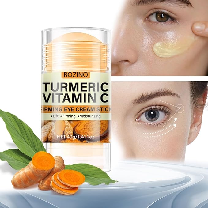 Soelegant Turmeric Vitamin C Eye Stick, Unde Eye Balm for Dark Circles and Puffiness Anti Aging Moisturizer Under Eye Cream Even Skin Tone Firming Hydrating Bags Reduces Fine Lines 1.41 Oz