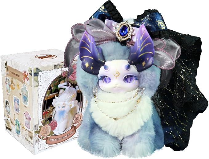 CALEMBOU Plush Doll Blind Box, Fantasy Creatures Series Vinyl Plush Mystery Toys, Kawaii 1 of 6 Possible Stuffed Dolls Soft Anime Plushies Christmas Birthday for Girls (Magic Academy Series)