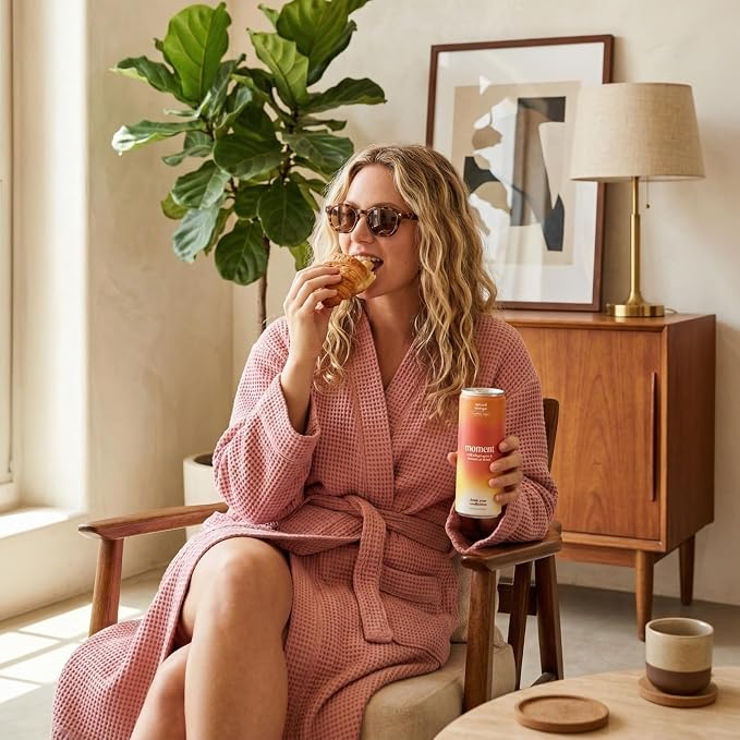 Moment Adaptogen Drink (Shark Tank) - Non Carbonated Botanical Tea - Calm, Clarity & Relaxation with L-Theanine & Ashwagandha - Non Alcoholic Drinks - 0 Sugar 0 Caffeine - 12 Pack 11.5 fl oz