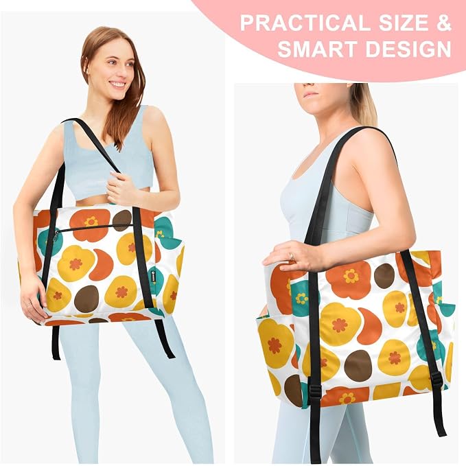 MCHIVER Yoga Bag for Women Men Large Yoga Mat Bag with Adjustable Strap Workout Bags Totes for Pilates Yoga Travel